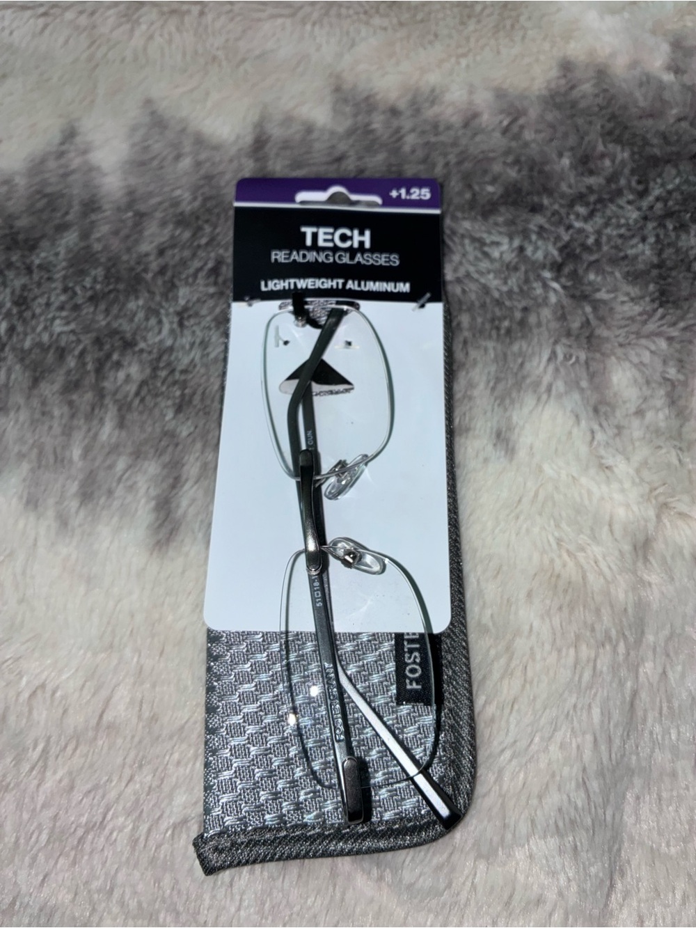 Lightweight Aluminum Reading Glasses +1.25 in grey